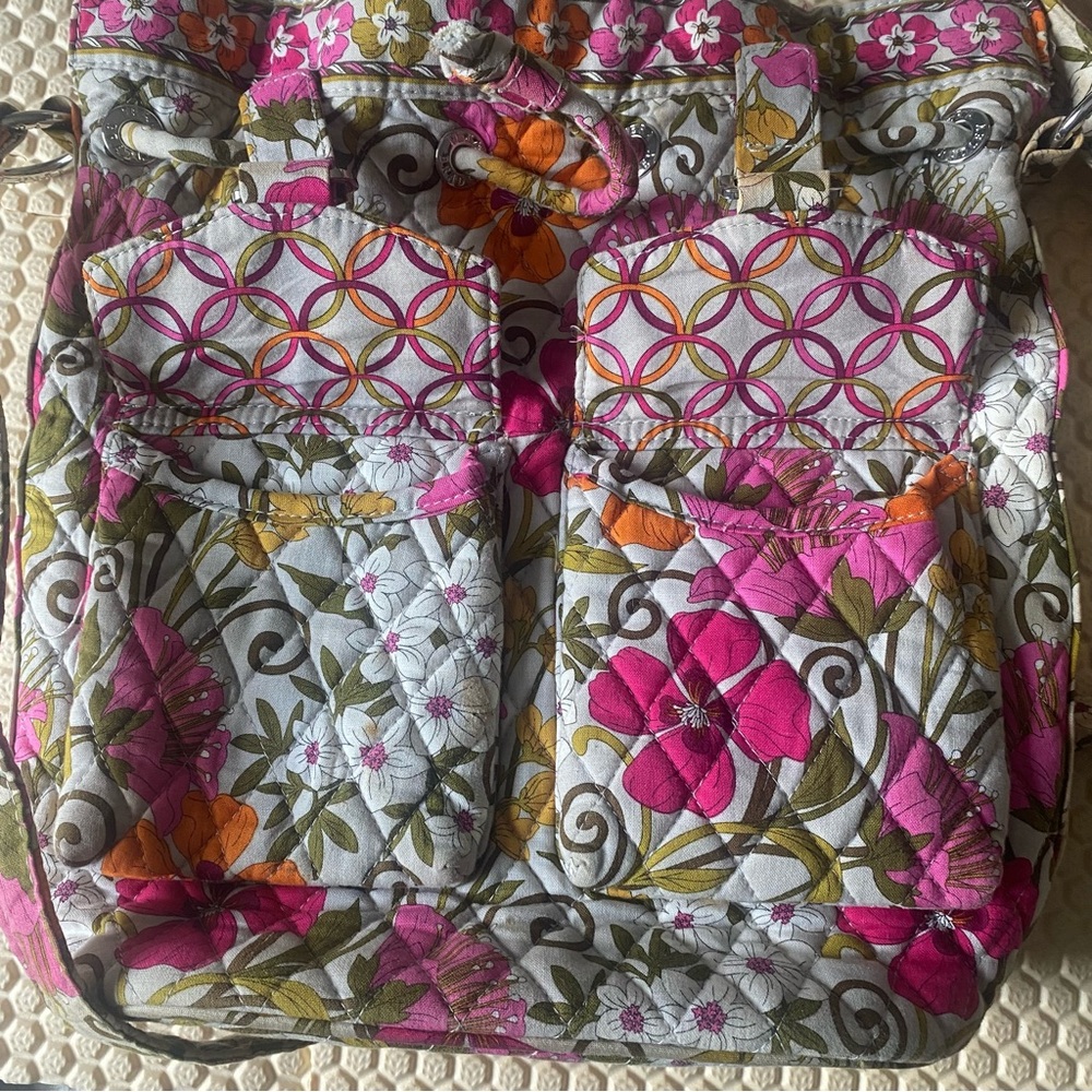 Vera Bradley Pink and Orange Crossbody Bag with Butterfly Print - Picture 7 of 9